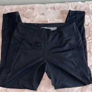 Victoria Secret Sport Women’s Black Workout Legging Mesh Bottom w/ pockets Large